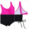Tankini Bathing Suits for Women Tummy Control Two Piece Blouson Swimsuits Athletic Modest Swimwear with Boyshorts - 3 of 4