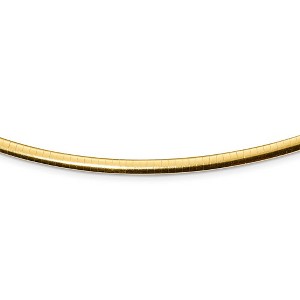 Black Bow Jewelry 4mm Sterling Silver & 14k Gold Plated Omega Chain Necklace, Adjustable - 1 of 4