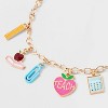 Teacher Pencil Calculator Apple Charm Necklace - Gold - 4 of 4