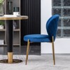 NicBex Round Dining Table Set for 2 Morden Dining Room Table with 2 Velvet Chairs and MDF Tabletop for Dining Room - 3 of 4