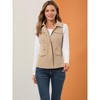 Allegra K Women's Zip-Up Sleeveless Turn Down Collar Cargo Utility Vest with Pockets - 2 of 4