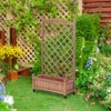 Naysaye Planters, 2PCS Raised Garden Bed with Trellis, Outdoor Wooden Planter Box & Plant Stand with Climbing Racks, Brown, 25"*11"*42.3" - 4 of 4