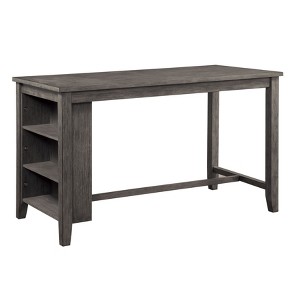 NicBex 60Inch Rectangle Counter Height Table with Built-in Shelves - 1 of 4