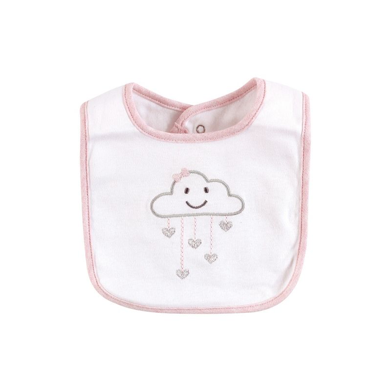 Hudson Baby Infant Girl Cotton Bib and Sock Set, Pink Cloud, One Size, 6 of 7