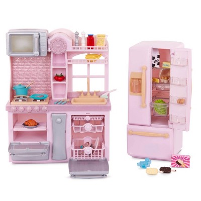 Our Generation Perfectly Fresh Mini Fridge & Play Food Accessory Set For  18 Dolls : Target