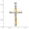Black Bow Jewelry 14k Two Tone Gold, Polished Crucifix Pendant, 21 x 40mm - 4 of 4