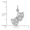 Black Bow Jewelry 14k White Gold Polished Comedy and Tragedy Mask Charm - 3 of 4