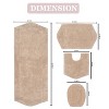 Waterford Collection Tufted Bath Rug, Extra Soft and Absorbent, Non-Slip Bath Mats, Machine Washable bath rugs for Bathroom, 4 Piece Set, Linen - 3 of 4