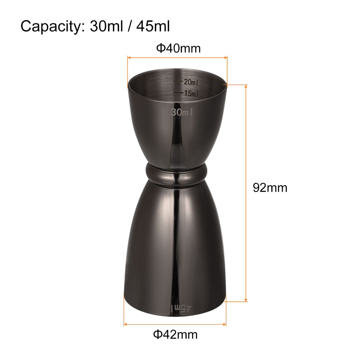 Unique Bargains Stainless Steel Restaurant Cocktail Jigger with Measurements - thumbnail 2