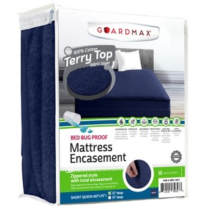Mattress Protector with Zipper by Guardmax. Terry Cotton Waterproof, Bed Bug Proof, Soft & Comfortable Mattress Encasement with Deep Pockets. - 1 of 4