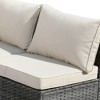 Venice 10pc Wicker Outdoor Patio Furniture Set Conversation Sofa with a Metal Fire Pit, Swivel Chair and Cushions - 4 of 4