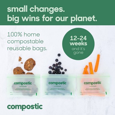 Compostic 100% Compostable Food Storage Bags Variety Pack - 145ct