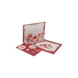 Unique Bargains Greeting Card Rose Series Bouquet Paper 6.3"x4.3"x0.4" 1Pc - 1 of 4