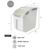 HomeStock 50 LB Rice Storage Container with Measuring Cup, BPA free - 3 of 4