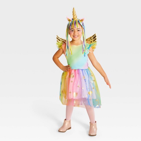 Toddler Rainbow Unicorn Halloween Costume Dress With Headpiece - Hyde u0026  Eek! Boutique™ : Target