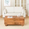 MH London Flintoff Rectangle Solid Wood Coffee Table with Storage For Living Room - 4 of 4
