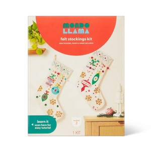 Christmas Craft 2ct Embellished Stocking Decorating Kit - Mondo Llama™ - 1 of 4