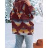Imily Bela Womens Casual Aztec  Half Zip Up Hoodie Oversized Long Sleeve Ethnic Hooded Pullover - 2 of 2