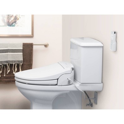 White Round Advanced Heated Bidet Toilet Seat with Stainless Steel Nozzle