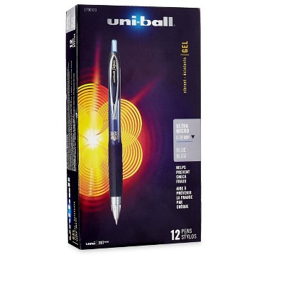 uni-ball 207 Retractable Gel Pens Ultra Micro Point Blue Ink 1027468