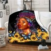 1pc Beautiful African Girls Thin Blanket, Digital Printing Flannel Blanket With Soft And Warm Flannel Fabric, Christmas Gift. - 3 of 4