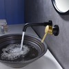 SUMERAIN Wall Mount Bathroom Faucet Black and Gold  with Two Handles and Rough in Valve - 2 of 4