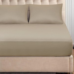 Fitted Sheet Only - Extra Deep Pocket up to 16" No-Pop Off Elastic Bottom Sheets Ultra-Soft Brushed Microfiber - Cotton Passion - 1 of 4