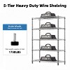 Vynxaria 5-Tier Utility Shelving Unit Steel Organizer Wire Rack for Home,Kitchen,Office,Garage, 1750 LBS Capacity - 4 of 4