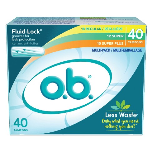 O B Original Multipack Tampons Applicator Free Unscented Regular Super Super Plus 40ct Target