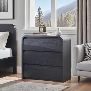 Nightstand with Charging Station, 25" Tall Modern Wood Bedside Table with 3 Storage Drawers, End Table for Bedroom, Living Room - 1 of 4