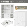 Buenhomino White Freestanding Modular Wardrobe Combo Armoires Closet,DIY Closet System with Wood Storage Drawers and Hanging Rods - 3 of 4