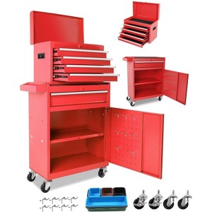 5-Drawer Rolling Tool Chest with Wheels & Detachable Top – Heavy-Duty Steel Toolbox for Garage, Workshop, or Warehouse with Lockable Drawers - 1 of 4