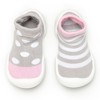 Komuello Baby  Girl First Walk Sock Shoes Dots & Stripes - 2 of 4