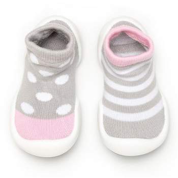 Komuello Baby  Girl First Walk Sock Shoes Dots & Stripes