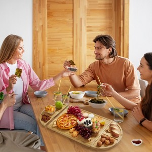 3-Piece Magnetic Bamboo Cheese Board Set | Wooden Chopping Boards with Deep Juice Grooves & Large Platter - 1 of 4