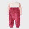Baby Girls' Faux Shearling Colorblock Romper - Cat & Jack™ Pink - 2 of 4