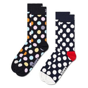 Happy Socks Adult Men and Women Crew Classic Big Dots Socks in sustainable materials - 2pk in different size and colors - 1 of 3