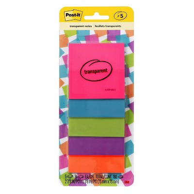 Post-it 5pk Transparent Sticky Notes