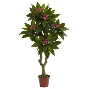HomeStock  5 ft. Artificial Plumeria Tree in Pot for Indoor/Outdoor - 1 of 3