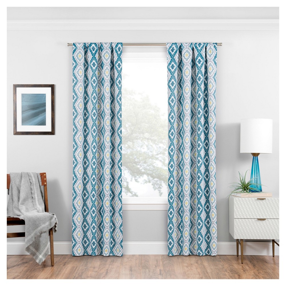 Photos - Curtains & Drapes Eclipse 63"x37" Morrow Rod Pocket Thermaweave Blackout Curtain Panel Teal - Eclips 