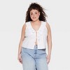 Women's Embroidered Collar V-Neck Tank Top - Wild Fable™ - 2 of 3