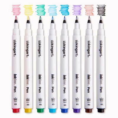KINGART Inkline™ Fine Line Pens 8 Colors 0.45mm XS