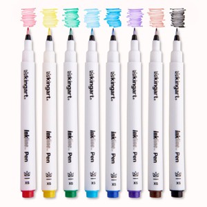 KINGART Inkline™ Fine Line Pens 8 Colors 0.45mm XS - 1 of 4