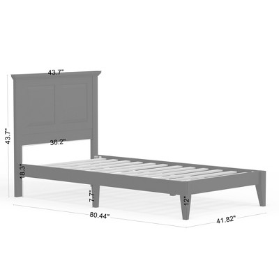 Glenwillow Twin Cottage Chic Solid Wood Platform Bed in Gloss White