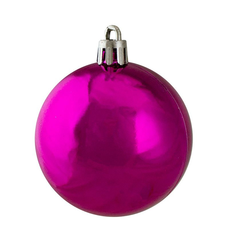 Northlight 24ct Shatterproof 2-Finish Christmas Ball Ornament Set 2.5” - Purple/Gold, 3 of 9