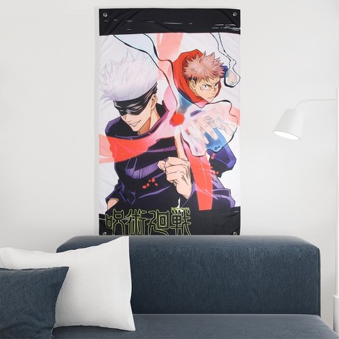 Jujutsu Kaisen Tapestry JJK Manga Wall Art Anime Decor Satoru Gojo and Yuji Itadori 30" x 50" Multicoloured - image 1 of 4