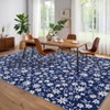 Washable Modern Floral Print Area Rugs for Bedroom Living Room, Soft Non Slip Low Pile Carpet for Home Office - 4 of 4