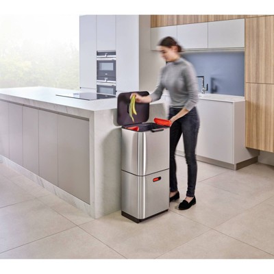 Stainless Steel 60L Dual Compartment Kitchen Trash Can