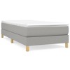 vidaXL Box Spring Bed Frame Light Gray 39.4 in.x74.8 in. Twin Fabric - 2 of 4