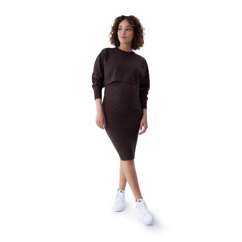 Ingrid Black Cable Knit Sweater Dress